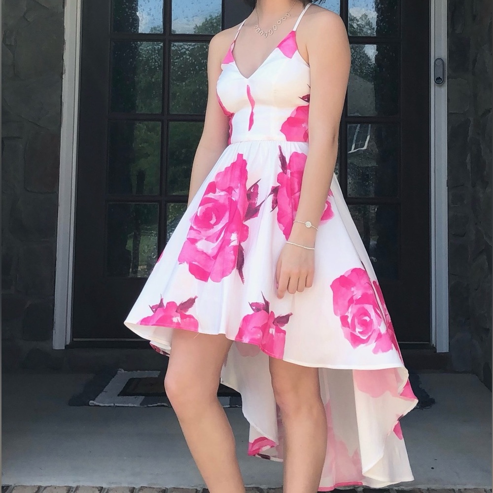 Lace Back Floral Dress